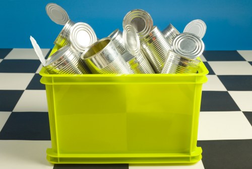 Recycling bins in a Croydon community area