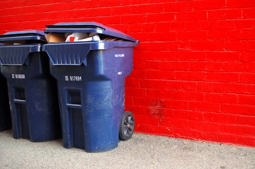 Commercial waste containers in Croydon business district